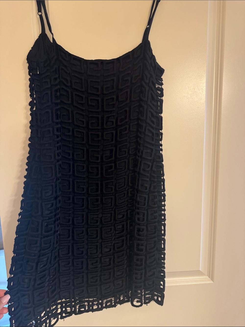 Givenchy Black Geometric Cutout Slip Dress